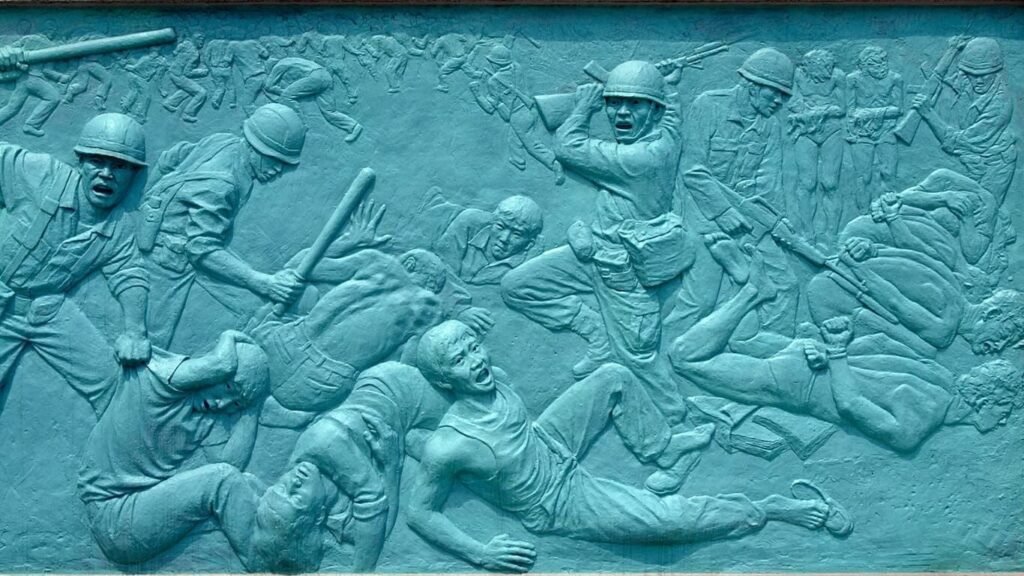 Monumento al cimitero di Gwangju, il massacro del romanzo Atti umani